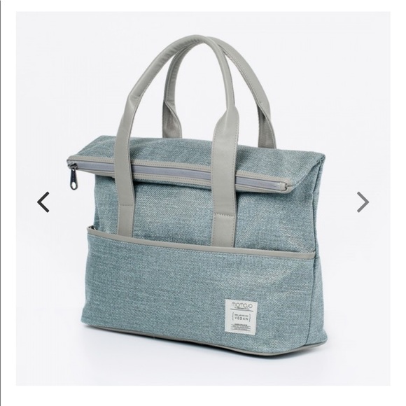 NWT MIOMOJO La Essential Teal/Grey Everyday Tote Bag- vegan PETA eco friendly - Picture 3 of 14